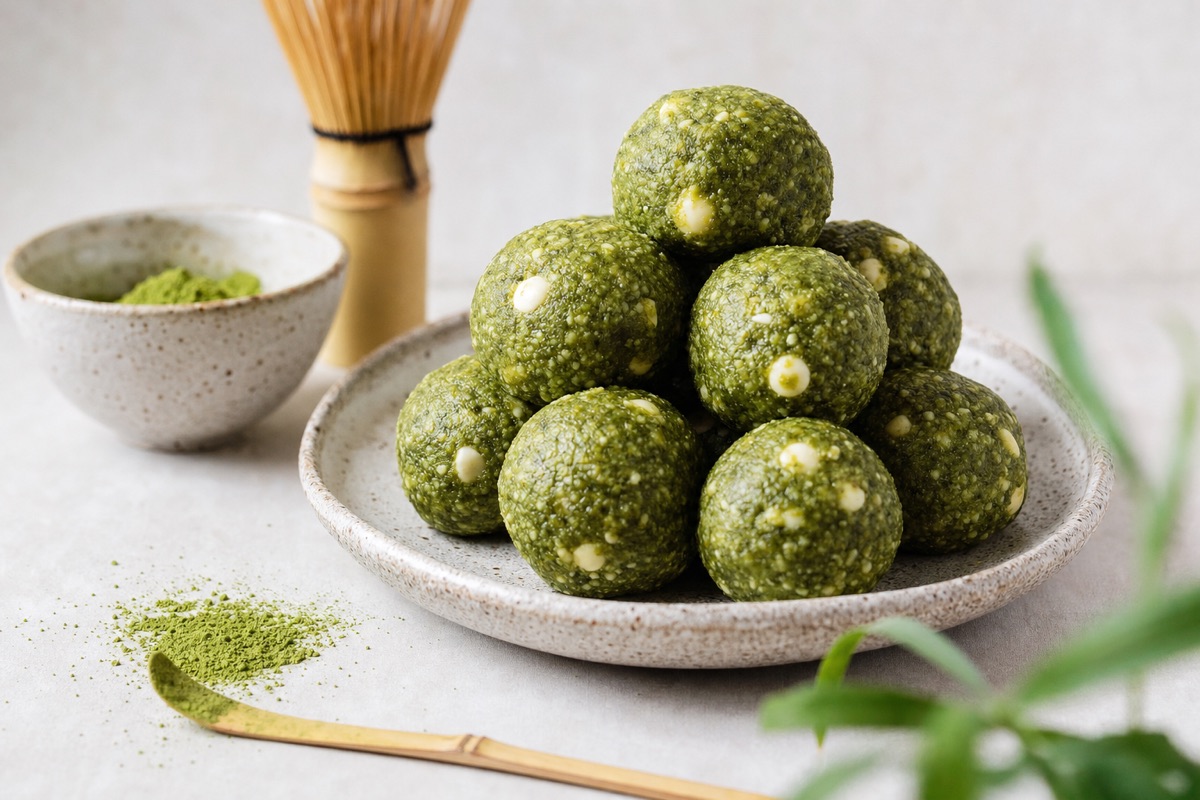 Matcha White Chocolate Protein Bites